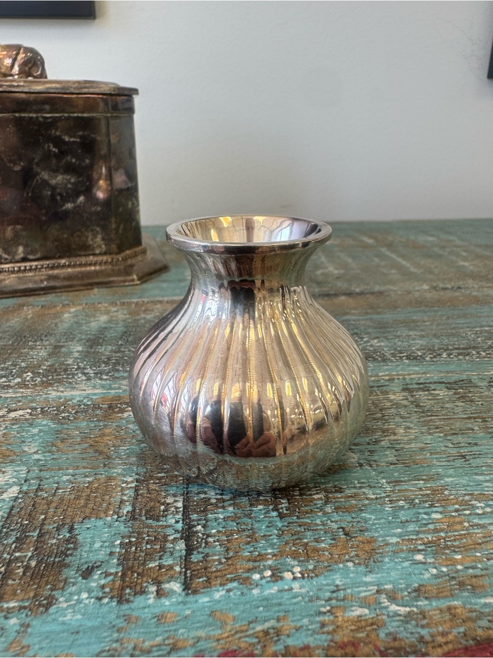 RESTORATION HARDWARE small silver plated bud vase